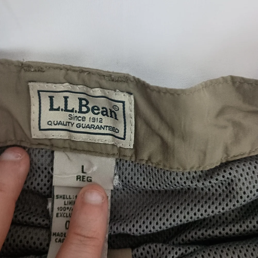 L.L BEAN‎ Large Khaki Brown Tan Cargo Summer Shorts (#99)